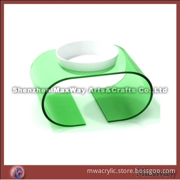 Green Acrylic Dining Pet Feeder